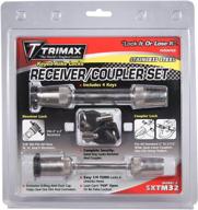 trimax sxtm32 heavy-duty stainless steel (sxt3) 5/8" hitch receiver lock & (sxtc2) 2.5" coupler span logo