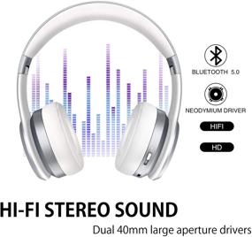 img 3 attached to Наушники Picun P26 Bluetooth Over Ear - 80 часов работы, Hi-Fi стерео беспроводные наушники, глубокие басы, складные, проводные/беспроводные/TF, для мобильного телефона/ПК, беспроводная гарнитура Bluetooth 5.0 с микрофоном - платиново-серый