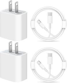 img 4 attached to 📱 Сертифицированное Apple MFi Зарядное устройство для iPhone12 13: кабель Lightning 20W PD USB C на стену 2 шт. для быстрой зарядки - Совместимо с iPhone13/13Pro/12/12 Pro/11/11Pro/XS/Max/XR/X/8/8Plus, iPad - Длина 6 футов