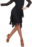 👗 women's ballroom latin tango salsa dance skirt with fringe, split leg design, and shorts - perfect for halloween party dance dressing логотип