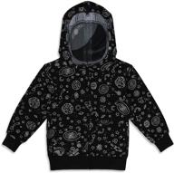 👽 kids mask full zip up hoodie soft sweatshirt face mask - black galaxy, 6-7 years: a stylish and protective wardrobe essential for kids logo