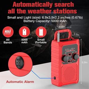 img 1 attached to ⚡️ FDKOBE Portable Emergency Solar Hand-Crank Charger - Small Radio, 5000mAh Rechargeable Battery Weather Radio, AM/FM/NOAA with 1W LED Flashlight and Reading Lamp, Cell Phone Charger, SOS - Ideal for Home & Outdoor
