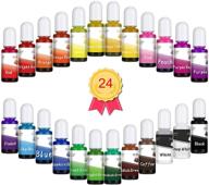 🌈 vibrant uv epoxy resin pigment set for jewelry making & art crafts - 24 color liquid dyes, concentrated & non-toxic - highly translucent & uv resistant - 10ml each logo