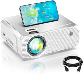 img 4 attached to 📽️ Outdoor WiFi Mini Projector for Movies - Supports 1080P, TV Stick, Video Games, HDMI, DVD, Laptop, iPhone, Android - White