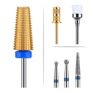 💅 zoccee 5 in 1 carbide nail drill bits: professional tungsten rotary bits for acrylic nail gel - suitable for left and right handed users! logo