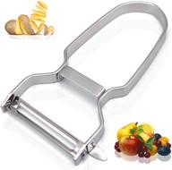 🥕 vegetable peeler with pit remover - professional dual-blade potato peeler, high-quality stainless steel kitchenware for cabbage, carrot, apple, lemon, and more logo