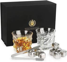 img 4 attached to 🥃 Kollea Whiskey Glasses Set with 8 Reusable Whiskey Stones - Perfect Whiskey Gift for Men, Dad, Boyfriend Him - Ideal for Birthday, Housewarming, Anniversary, Christmas - Includes 11Oz Whiskey Glasses