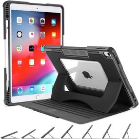 img 4 attached to 📱 OCYCLONE iPad Air 3rd Generation Case & iPad Pro 10.5 Case - Multifunctional Magnetic Stand, Pencil Holder, Auto Wake/Sleep - Heavy Duty Rugged Protective Cover, Black