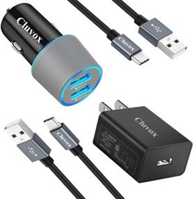 img 4 attached to 🔌 Cluvox USB C Fast Charger Kit for Samsung Galaxy Phones - Quick Charge 3.0 Set with Car Adapter, Wall Charger, and Type C Cords