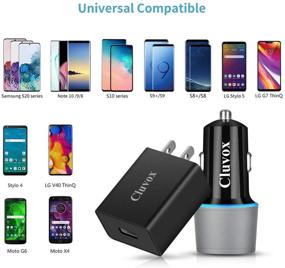 img 3 attached to 🔌 Cluvox USB C Fast Charger Kit for Samsung Galaxy Phones - Quick Charge 3.0 Set with Car Adapter, Wall Charger, and Type C Cords