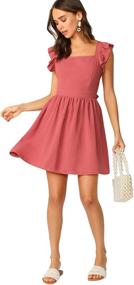 img 2 attached to ROMWE Womens Ruffle Strap Flare Women's Clothing in Dresses