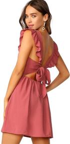 img 4 attached to ROMWE Womens Ruffle Strap Flare Women's Clothing in Dresses