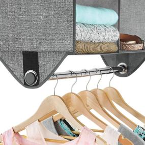 img 1 attached to 👕 Maximize Your Closet Space with the Whitmor 4 Section Fabric Closet Organizer Shelving & Garment Rod