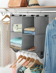 img 3 attached to 👕 Maximize Your Closet Space with the Whitmor 4 Section Fabric Closet Organizer Shelving & Garment Rod