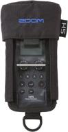 zoom pch-5 protective case for h5 portable recorder: water & dust resistant | velcro belt loop, boom pole sleeve, key ring | black logo