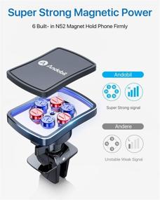 img 3 attached to 🚗 Andobil Car Phone Magnetic Mount with 6 N52 Strong Magnets - Magnetic Vent Phone Holder for Car, Universal Cell Phone Holder Compatible with iPhone 12 Mini/12 Pro/11/11 Pro Max, Samsung S20/S10, and More