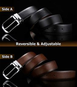 img 2 attached to 🍈 Adjustable Cantaloupe Reversible Leather Buckle - Men's Accessories