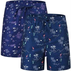 img 4 attached to 🩳 Boys' Swim Trunks with Flamingo Print and Convenient Pockets