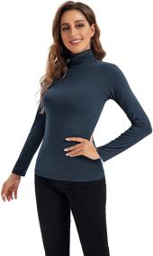 img 2 attached to 🧣 Women's Fitted Turtleneck Sleeve Sweater Undershirts: Optimized Clothing for Enhanced Style