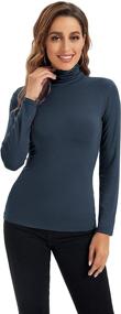 img 3 attached to 🧣 Women's Fitted Turtleneck Sleeve Sweater Undershirts: Optimized Clothing for Enhanced Style