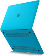 🔒 kuzy macbook air 13 inch case 2020 2019 2018 release a2337 m1 a2179 a1932 - non-slip vented hard shell cover in aqua - soft touch finish - compatible with apple macbook air case logo