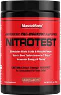 💪 musclemeds nitrotest watermelon pre-workout supplement drink - boost nitric oxide & testosterone - 1.03 lb (30 servings) logo