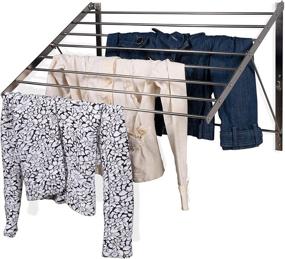 img 4 attached to 🧺 Space-Saving Stainless Steel Laundry Rack & Organizer with 6.5 Yards Drying Capacity - Brightmaison Wall Mount Clothes Drying Rack