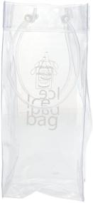 img 2 attached to 🍾 Akak Store Clear Transparent PVC Ice Bag Champagne Wine Pouch Cooler Bag with Handle - Portable & Collapsible, 1 Piece