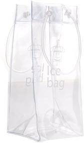 img 3 attached to 🍾 Akak Store Clear Transparent PVC Ice Bag Champagne Wine Pouch Cooler Bag with Handle - Portable & Collapsible, 1 Piece