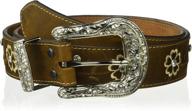 🌸 stylish ariat women's floral stitch berry concho belt - upgrade your look! logo