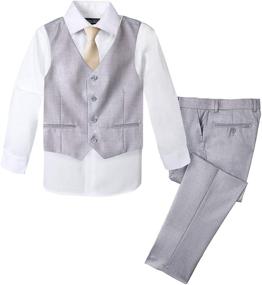 img 4 attached to Spring Notion Boys' Formal 4 Piece Black Suit & Sport Coat Set - Stylish and Sophisticated Attire