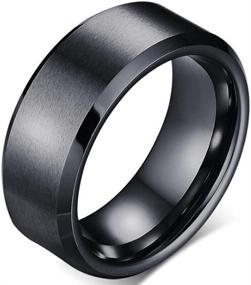 img 1 attached to 💍 Timeless Stainless Steel Matte Brushed Wedding Band Ring - Classic, Simple, and Plain Design