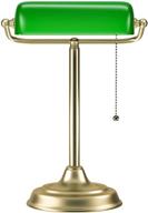 💡 vintage bankers lamp for office and study room - brass base with green anti-broke plastic shade логотип