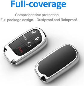 img 3 attached to Tukellen Premium Soft Full Protection Silver Key Fob Cover for Jeep Dodge - Compatible with Grand Cherokee Wrangler Compass Cherokee Renegade Patriot Grand Comander