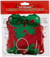 beistle 1-pack merry christmas foil streamer for party decorations, 4-1/4-inch by 5-feet 6-inch logo