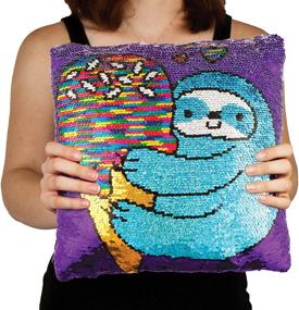 img 1 attached to Style Lab Fashion Angels Sequin Pillow Sloth