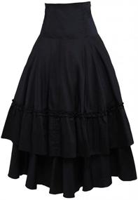 img 3 attached to 👗 M4U Women's Black Polka Dot Ruffled Lace Bottom Lolita Skirt - Cotton Material