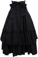 👗 m4u women's black polka dot ruffled lace bottom lolita skirt - cotton material logo