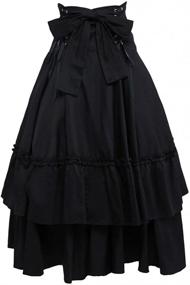 img 4 attached to 👗 M4U Women's Black Polka Dot Ruffled Lace Bottom Lolita Skirt - Cotton Material