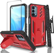 📱 2-in-1 protection: covrware xpro series case and tempered glass screen protector for oneplus nord n200 5g - red logo