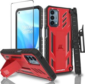 img 4 attached to 📱 2-in-1 Protection: Covrware XPro Series Case and Tempered Glass Screen Protector for OnePlus Nord N200 5G - Red