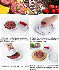 img 3 attached to 🍔 NatldGs Hamburger Press Patty Maker - Perfectly Sized 5” Burger Mold Rings - Easy Release Round Hamburger Patty Press for Grill Accessories Set (1 Piece) - White