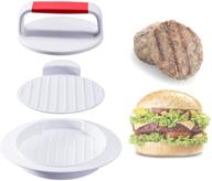 🍔 natldgs hamburger press patty maker - perfectly sized 5” burger mold rings - easy release round hamburger patty press for grill accessories set (1 piece) - white logo