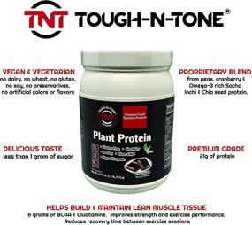 img 1 attached to 🌱 TOUGH-N-TONE Premium Grade Plant Protein: Delicious Chocolate Vegan Shake with 21g Protein - Peas, Cranberry, Chia, Sacha Inchi, Omega-3 EFAs - Vegan & Vegetarian, Dairy-Free, Wheat-Free, Gluten-Free, Soy-Free