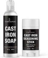 🍳 culina cast iron seasoning stick & soap set - natural ingredients for optimal cleaning, non-stick cooking, and restoring of cast iron cookware, skillets, pans, and grills logo