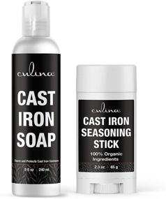 img 4 attached to 🍳 Culina Cast Iron Seasoning Stick & Soap Set - Natural Ingredients for Optimal Cleaning, Non-stick Cooking, and Restoring of Cast Iron Cookware, Skillets, Pans, and Grills