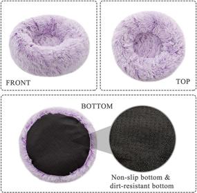 img 2 attached to TORMAYS Donut Pet Bed: Plush Round Cuddler Cat & Dog Cushion Bed for Calming and Comfy Rest