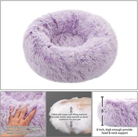 img 3 attached to TORMAYS Donut Pet Bed: Plush Round Cuddler Cat & Dog Cushion Bed for Calming and Comfy Rest