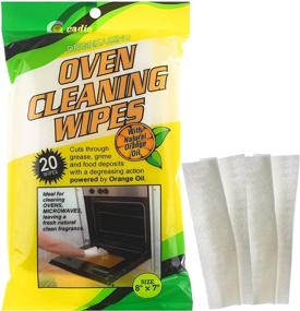 img 3 attached to 🧽 Kitchen Gadget Cleaning Wipes - Powerful Grease and Grime Remover for Oven and Microwave - Fresh Orange Scent, Degreasing Wipes - 8x7 Inches (1 Pack 20 Wipes) By Cadie