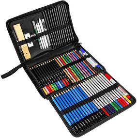 img 3 attached to 🖌️ K Kwokker 75-Piece Art Supply Set: Pastel, Charcoal, Graphite, Watercolor, Metallic Colored Pencils - Ideal for Drawing, Kids, Adults, Girls, Boys, Teens, Artists 9-12